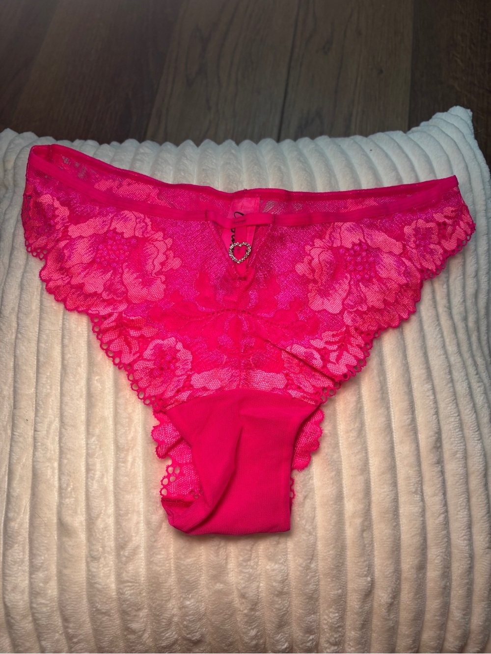 Victoria's Secret Hot Pink Lace Bikini Panty